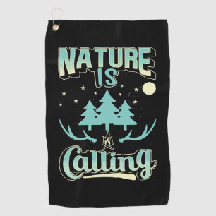 Hiking Nature Is Calling Golf Towel