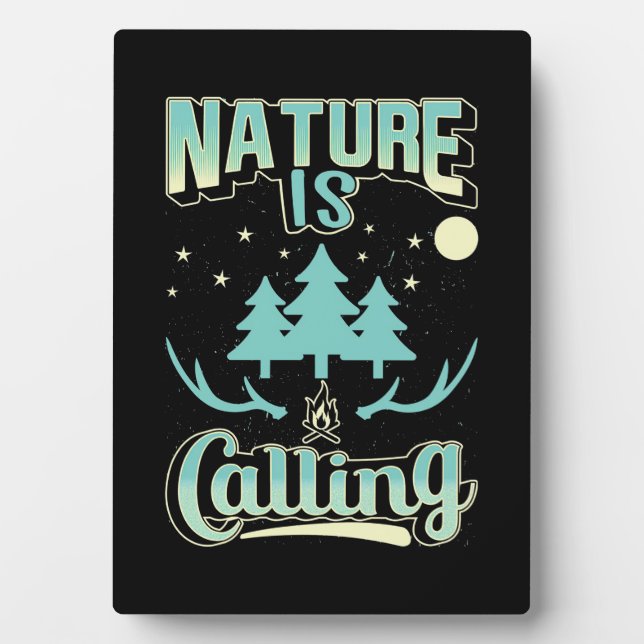 Hiking Nature Is Calling Plaque (Front)