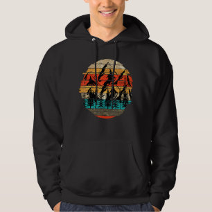 Hiking Nature Mountain Wildlife Trees Retro Forest Hoodie