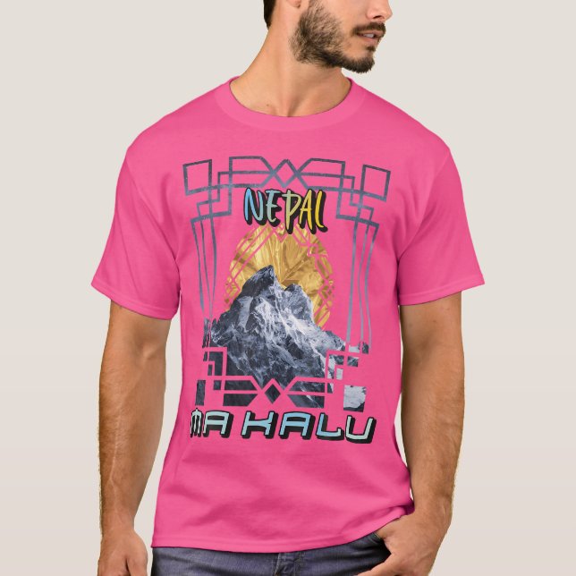 Hiking Nepal Makalu Mountain Hike Mountaineer Outd T-Shirt (Front)