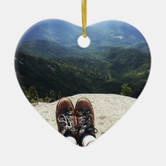 Hiking On Top of the World Ceramic Tree Decoration