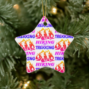 Hiking or Trekking Ceramic Tree Decoration