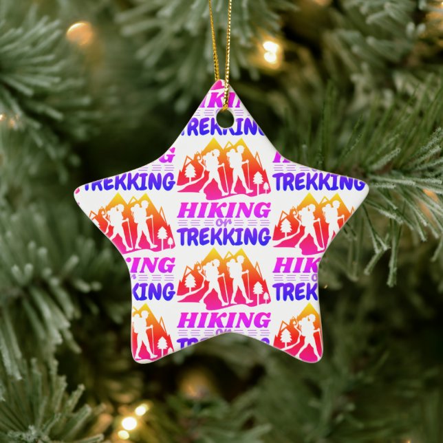 Hiking or Trekking Ceramic Tree Decoration (Tree)