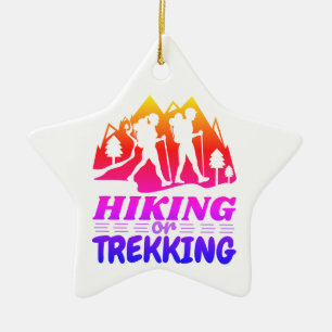 Hiking or Trekking Ceramic Tree Decoration