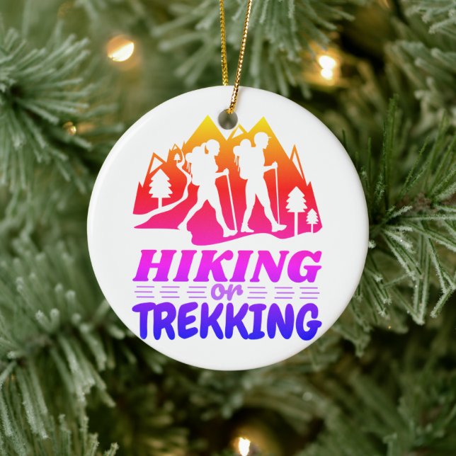 Hiking or Trekking Ceramic Tree Decoration (Tree)