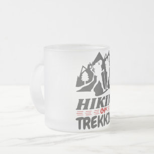 Hiking or Trekking Frosted Glass Coffee Mug