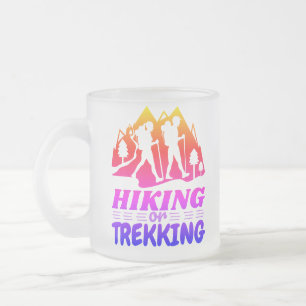 Hiking or Trekking Frosted Glass Coffee Mug