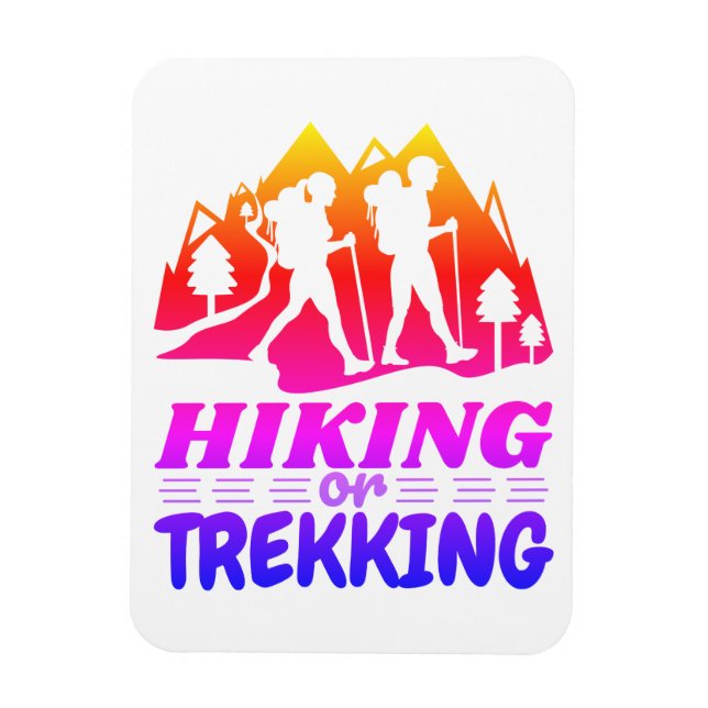 Hiking or Trekking Magnet (Vertical)