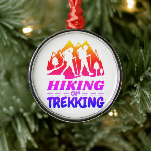 Hiking or Trekking Metal Tree Decoration