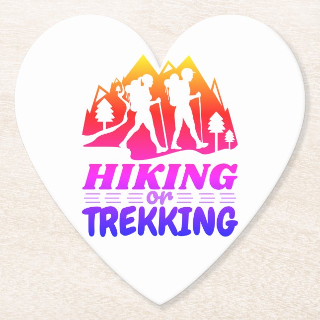 Hiking or Trekking Paper Coaster (Front)