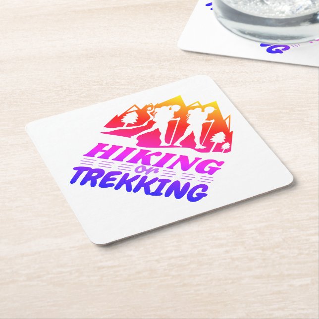 Hiking or Trekking Paper Coaster (Angled)