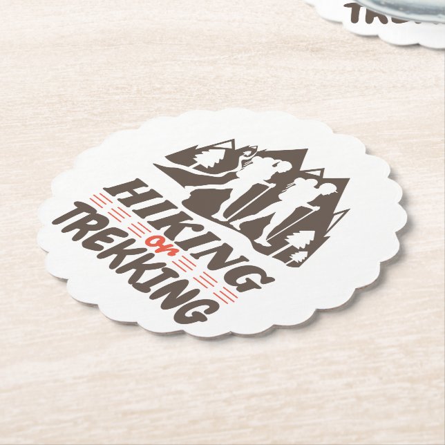 Hiking or Trekking Paper Coaster (Angled)