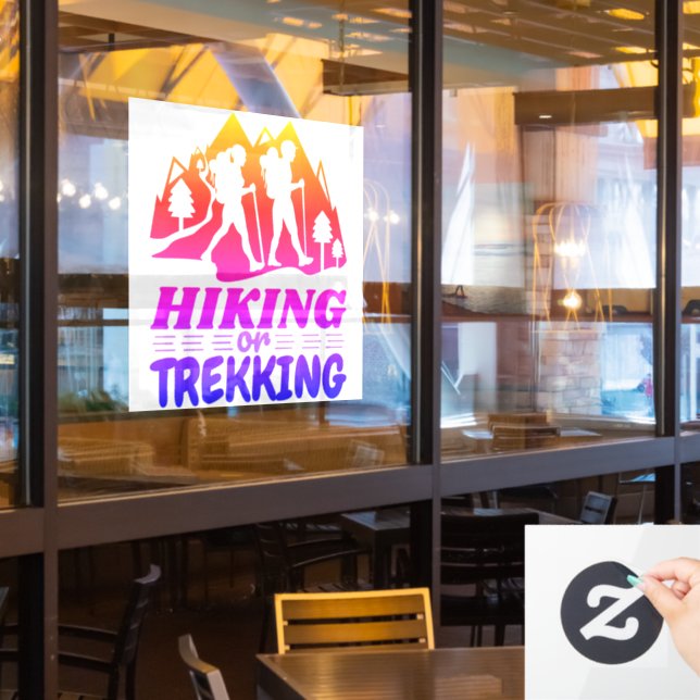 Hiking or Trekking Window Cling (Restaurant Window)
