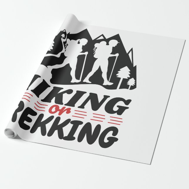 Hiking or Trekking Wrapping Paper (Unrolled)