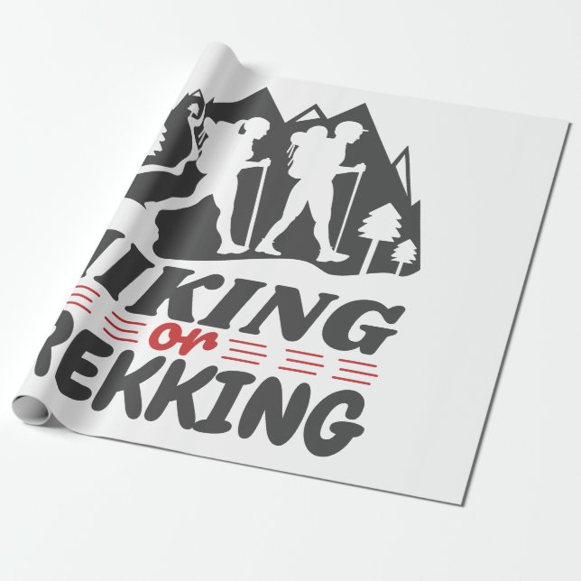 Hiking or Trekking Wrapping Paper (Unrolled)