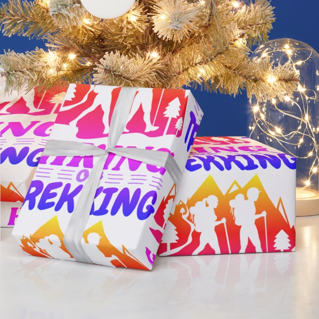Hiking or Trekking Wrapping Paper (Holidays)