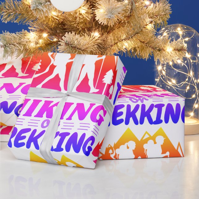Hiking or Trekking Wrapping Paper (Holidays)