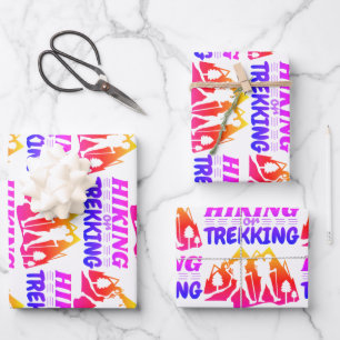 Hiking or Trekking Wrapping Paper Sheet