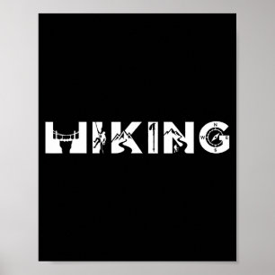 Hiking outdoor adventure mountain climbing poster