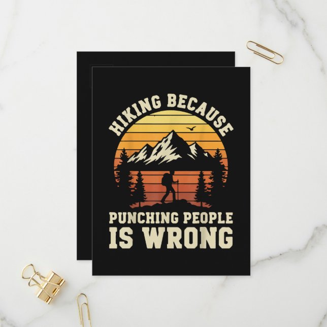 Hiking Outdoor Funny Hiker Invitation Postcard (Front/Back In Situ)