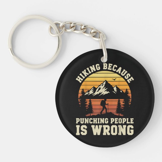 Hiking Outdoor Funny Hiker Key Ring (Front)