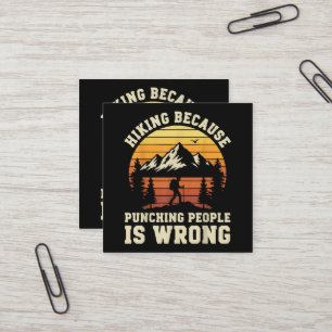 Hiking Outdoor Funny Hiker Square Business Card