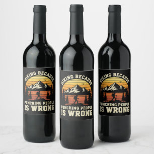 Hiking Outdoor Funny Hiker Wine Label