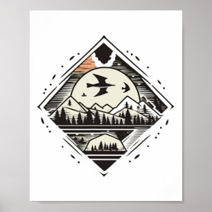Hiking Outdoors Trail Nature Wilderness  Poster