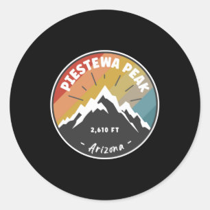 Hiking Piestewa Peak Arizona Classic Round Sticker