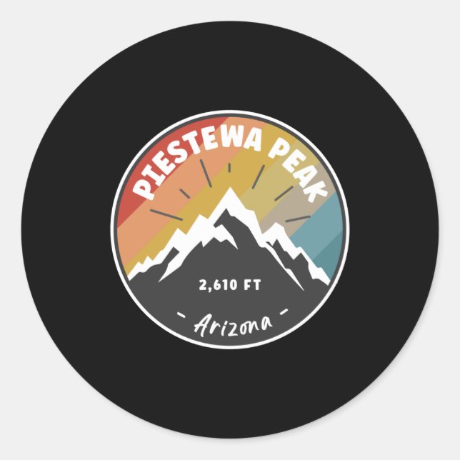 Hiking Piestewa Peak Arizona Classic Round Sticker (Front)