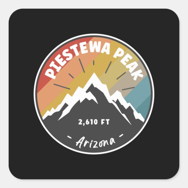 Hiking Piestewa Peak Arizona Square Sticker (Front)