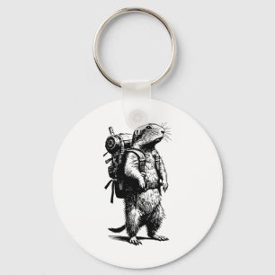Hiking Prairie Dog Gopher Backpacking Animals Funn Key Ring