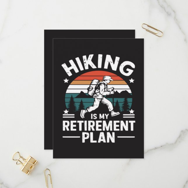 Hiking Retirement Plan Funny Saying Invitation Postcard (Front/Back In Situ)
