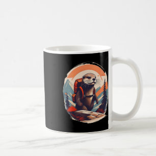 Hiking River Otter Backpacking Animal Lover Vintag Coffee Mug
