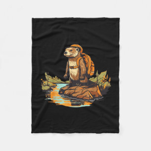 Hiking river otter backpacking outdoor animal fleece blanket