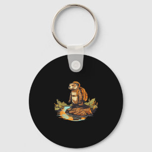 Hiking river otter backpacking outdoor animal key ring