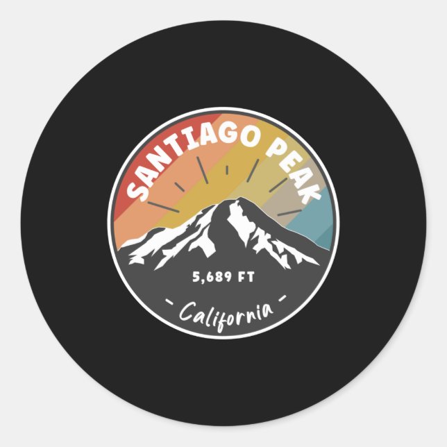Hiking Santiago Peak California Classic Round Sticker (Front)
