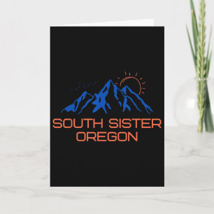 Hiking South Sister Oregon Mountain Climbing Tee F Card