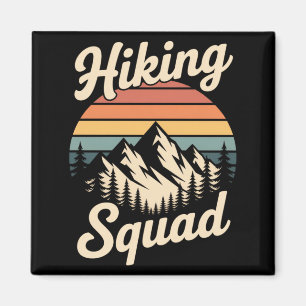 Hiking Squad Retro Mountain Camng Hiking Trip Magnet