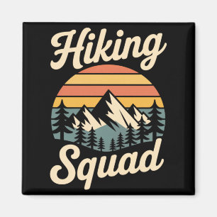 Hiking Squad Retro Mountain Camng Hiking Trip Magnet