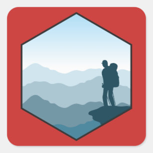 Hiking Square Sticker