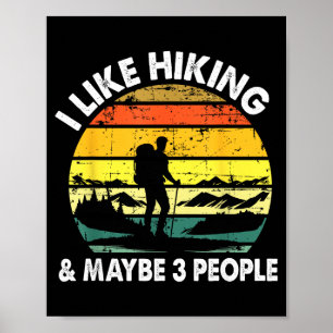 Hiking Tee For Men Women Outdoorsy Hiker Hiking  Poster