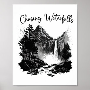 Hiking Tees Hiking Chasing Waterfalls Hikers Natur Poster