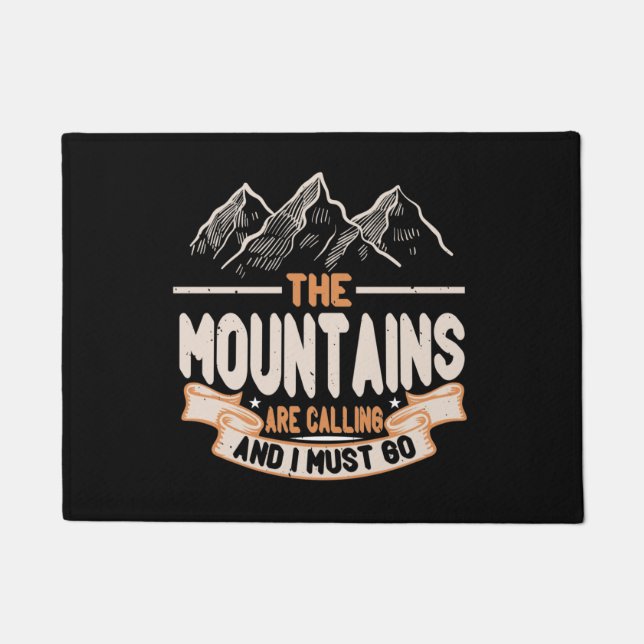 Hiking - The Mountains Are Calling Doormat (Front)
