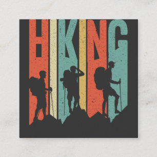 Hiking Themed Adventure Shirt, Vintage Hiking Square Business Card