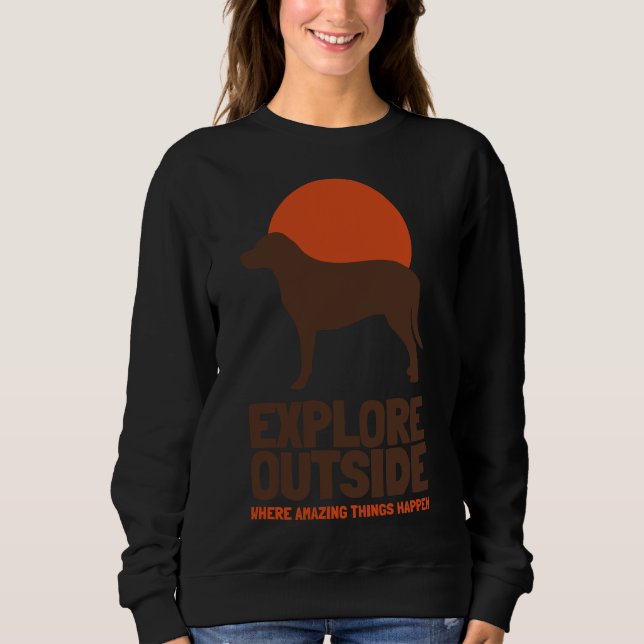 Hiking Themed Explore Outside Sweatshirt (Front)