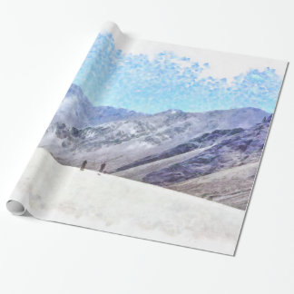 Hiking to the top wrapping paper