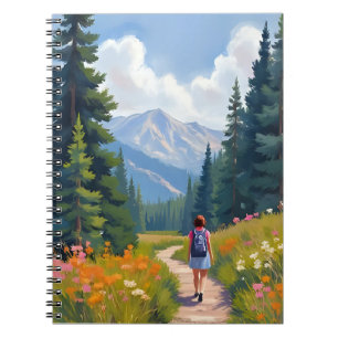 Hiking Trail Mountain Nature Landscape Watercolor Notebook