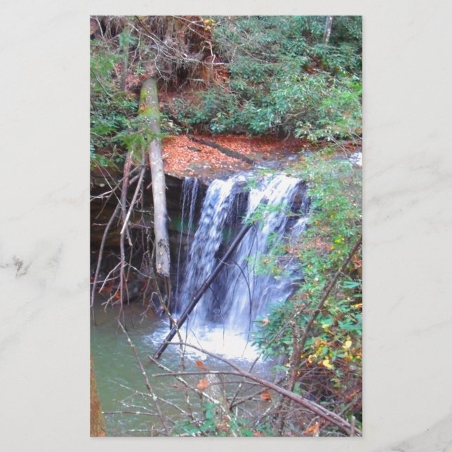 Hiking Trail Waterfall Stationery (Front)