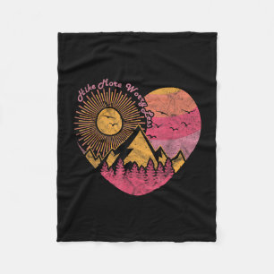 Hiking trekking hike more worry less fleece blanket